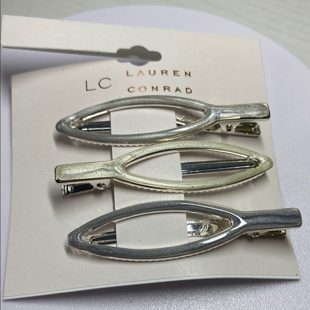 LC Lauren Conrad Silver Hair Clips Set